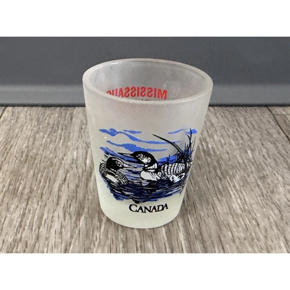 Mississuaga Ontario Canada Frosted Ducks Shot Glass
